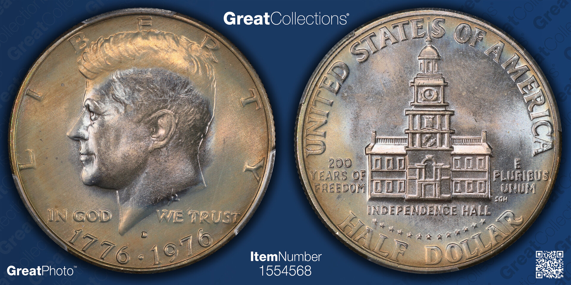 1976 D 50C HALF DOLLARS - KENNEDY PCGS MS66 46901396 GC Great Photo.jpg