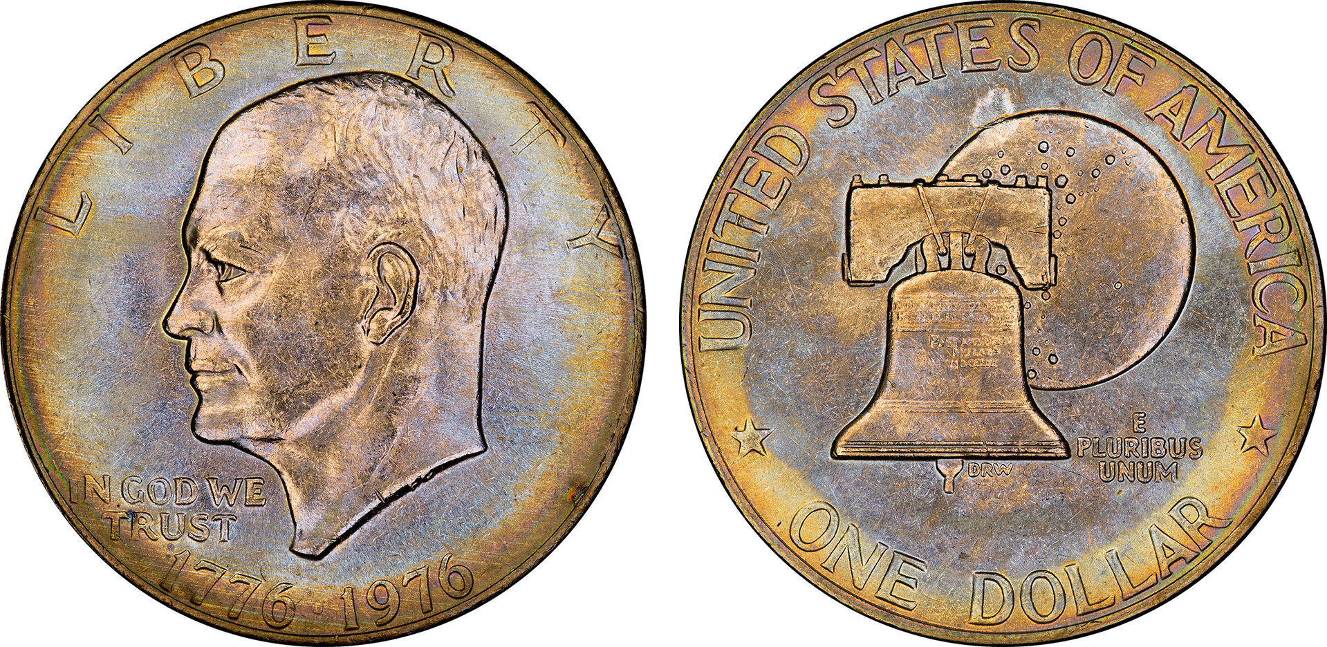 1976 Eisenhower Dollar (Luis Rukeyser Holder).jpg