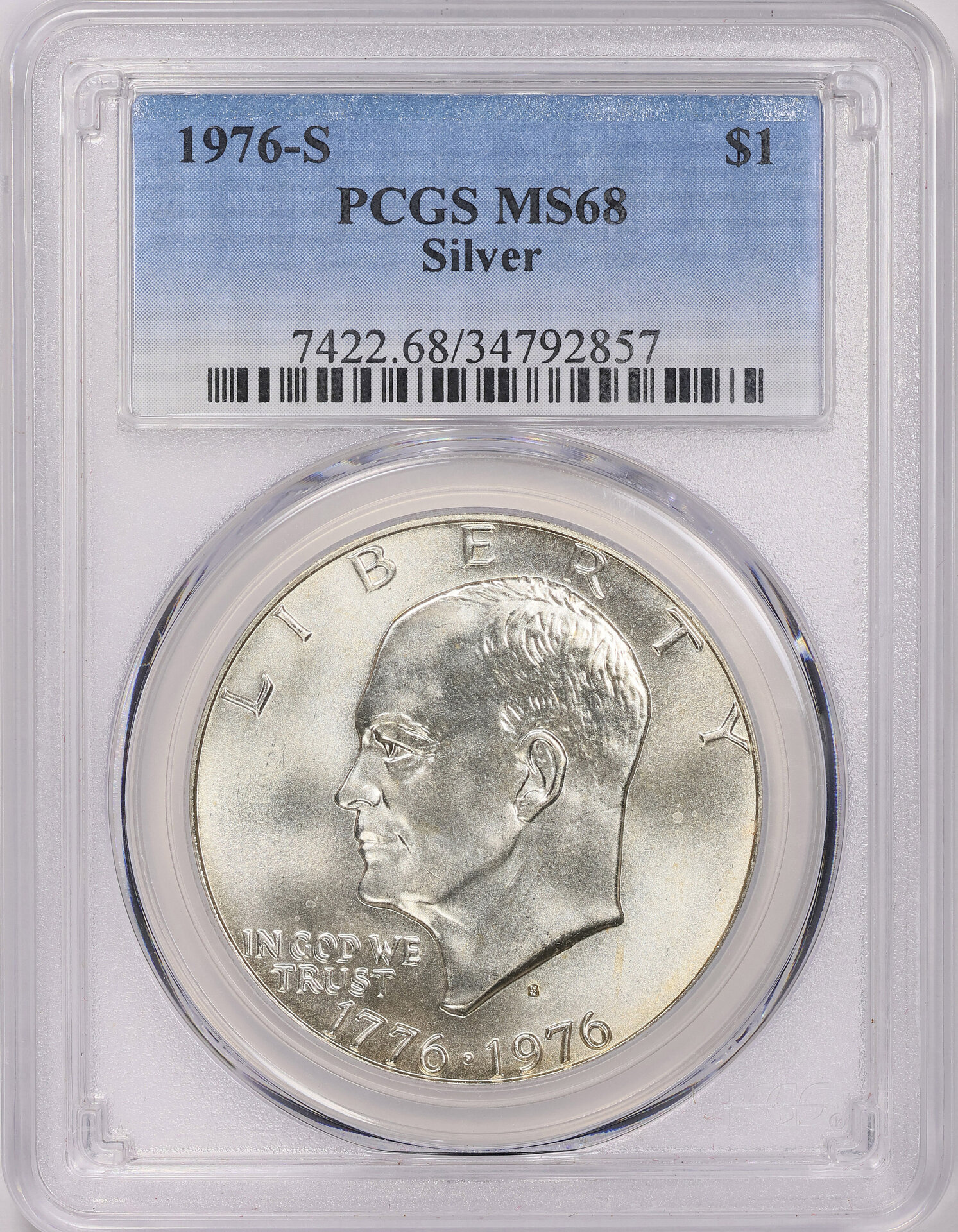 1976-S Eisenhower Dollar Silver PCGS MS-68 Obv Slab GC 34792857.jpg