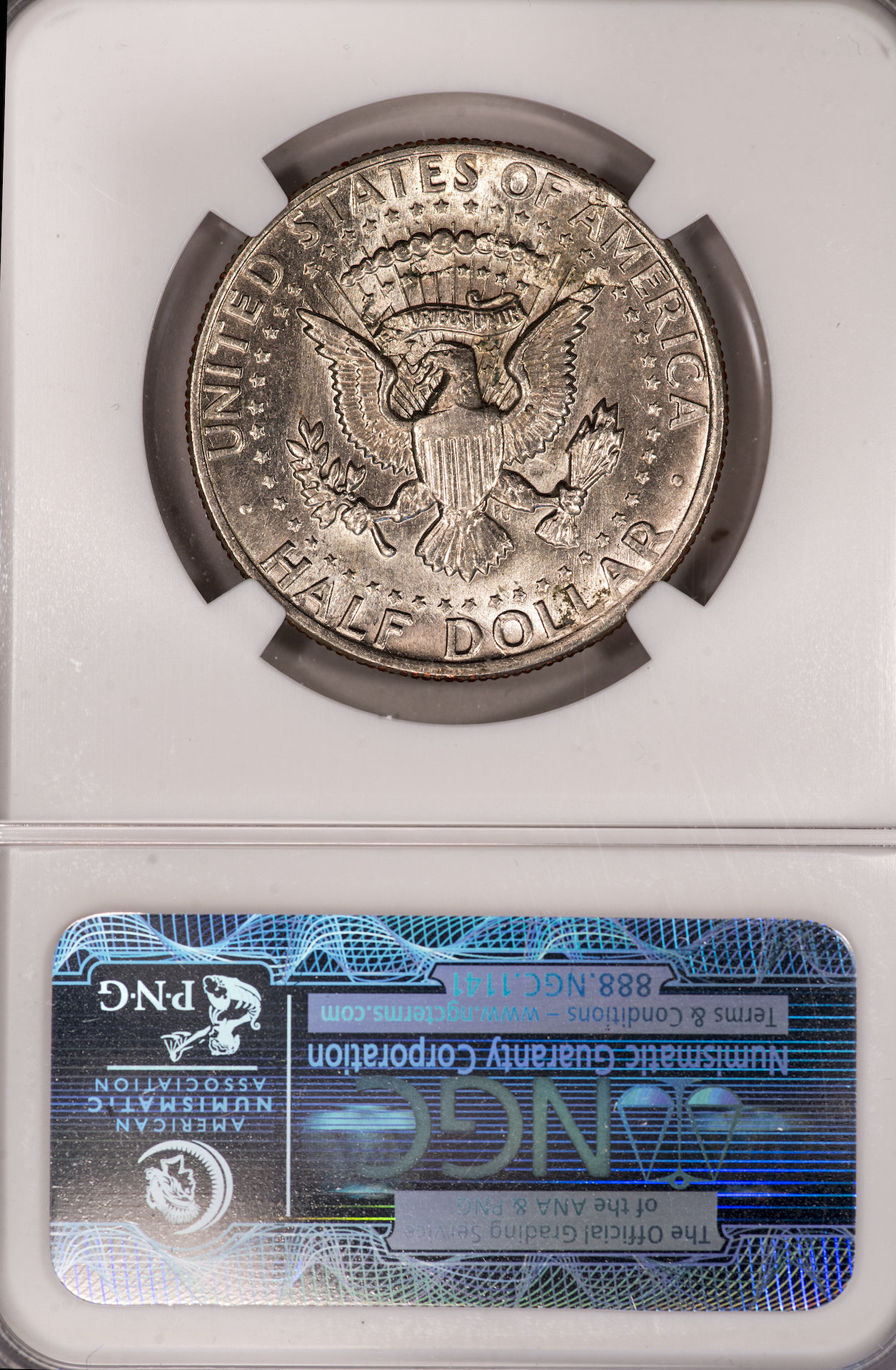 1977 D Kennedy Half DDO-001 NGC AU55 Slab - Reverse.jpg