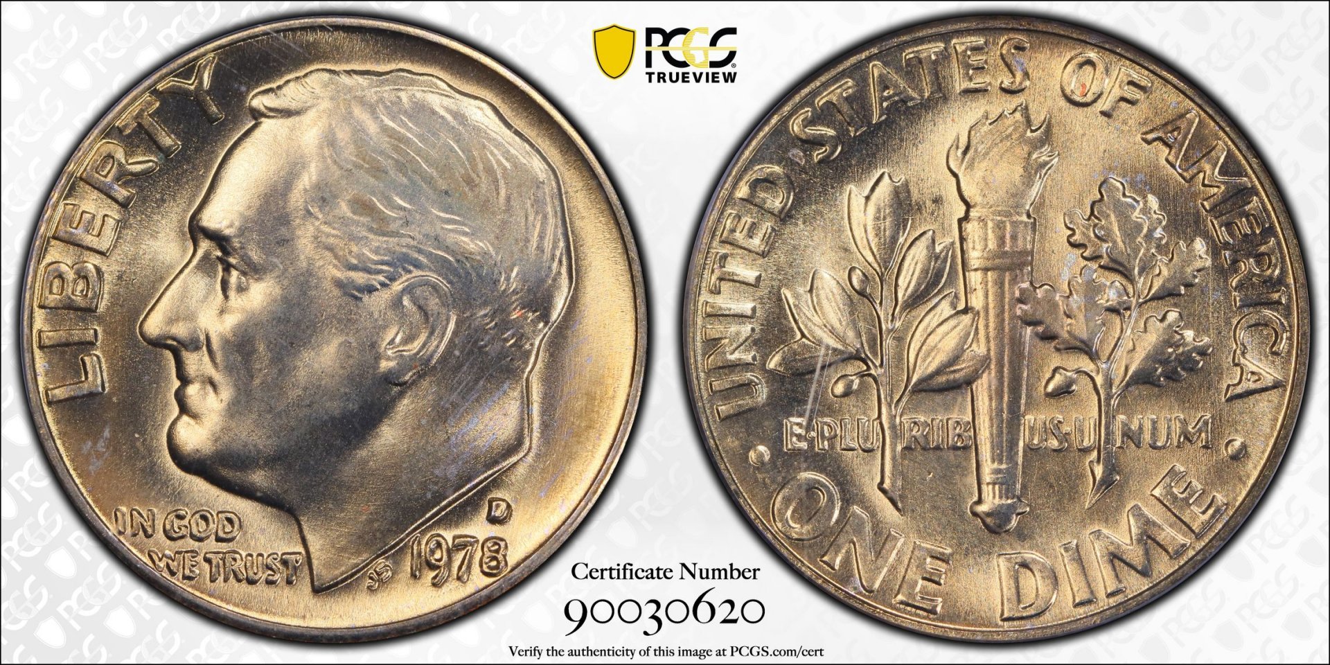 1978 D 10C Dimes - Roosevelt Clad PCGS MS67 90030620 TrueView Full.jpg