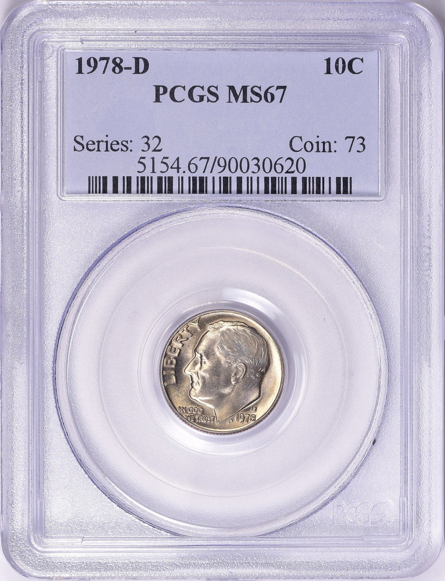 1978-D Roosevelt Dime PCGS MS-67 90030620 Obv Slab GC.jpg