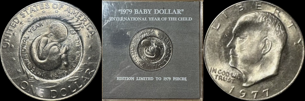 1979 Baby Dollar Mel Wacks Counterstamp on 1977 Eisenhower S2-horz.jpg