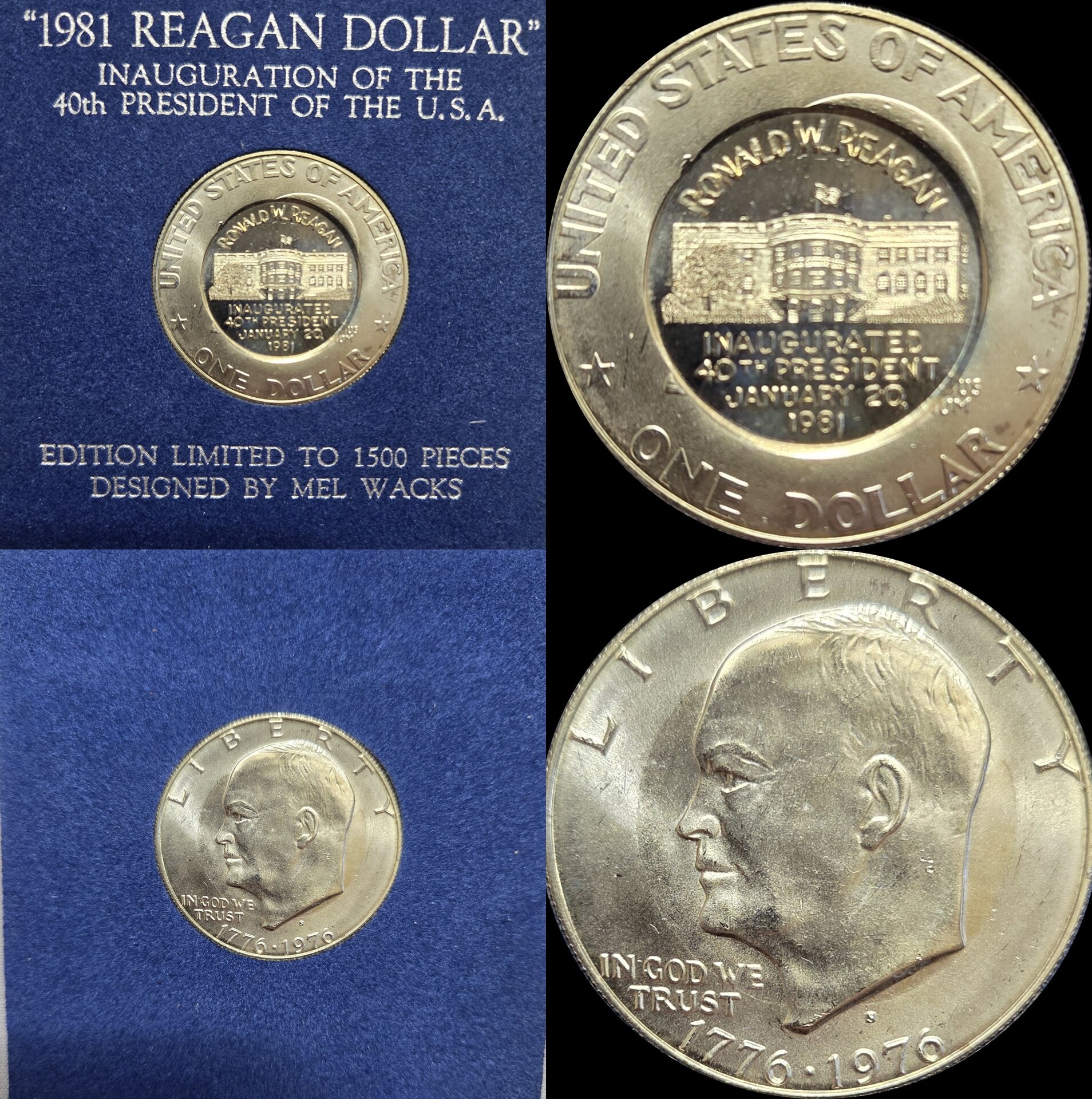 1981 Reagan struck on Ike A-tile.jpg