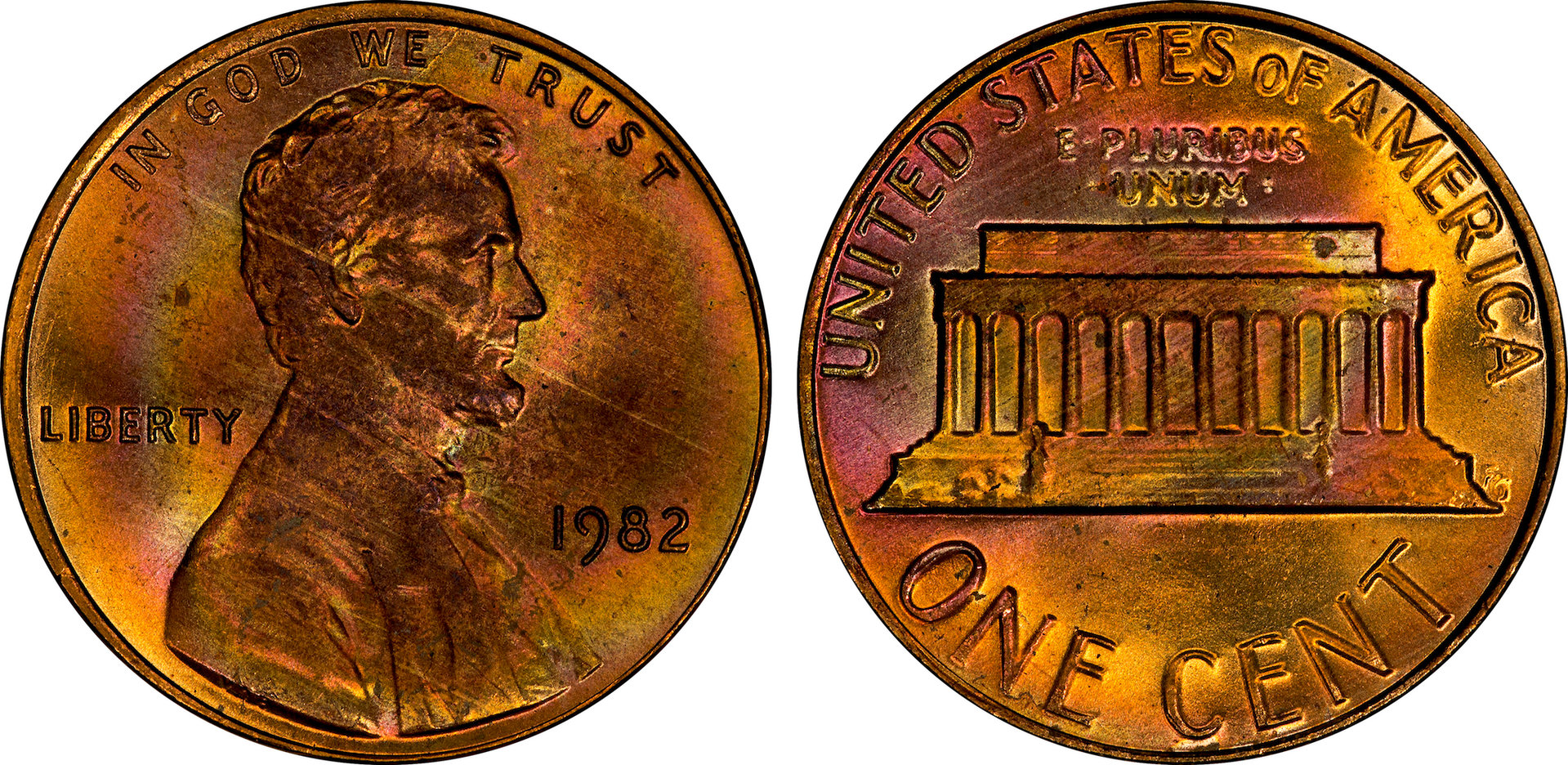 thoughts-on-these-two-1982-toned-lincoln-memorial-cents-coin-talk
