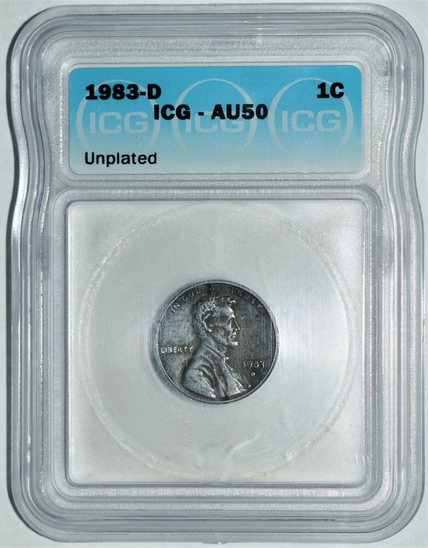 1983 D 1c unplated altered slab.jpg
