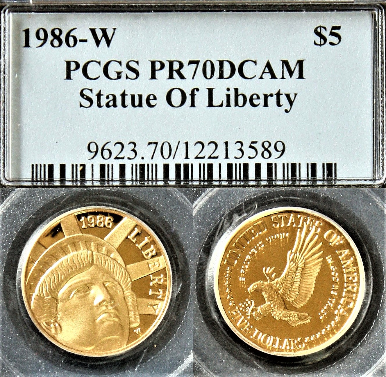 1986 $5 Liberty, PCGS PR70.jpg