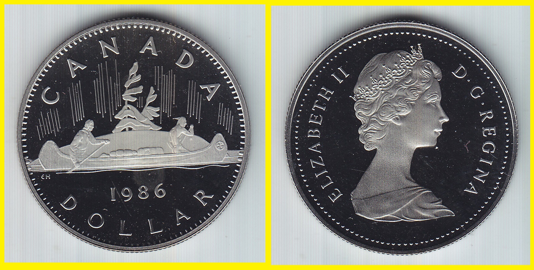 1986 Voyageur Canada Nickel Proof Dollar - Nice Cameo  $4.21 + $1.99  o.jpg