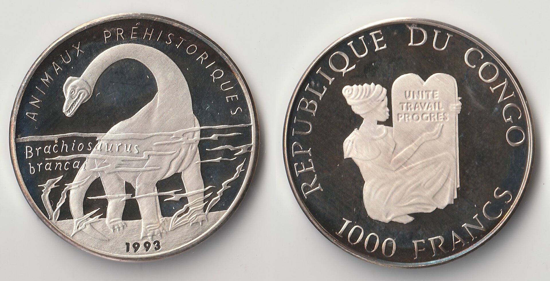 1993 congo 1000 francs brachiosaurus.jpg