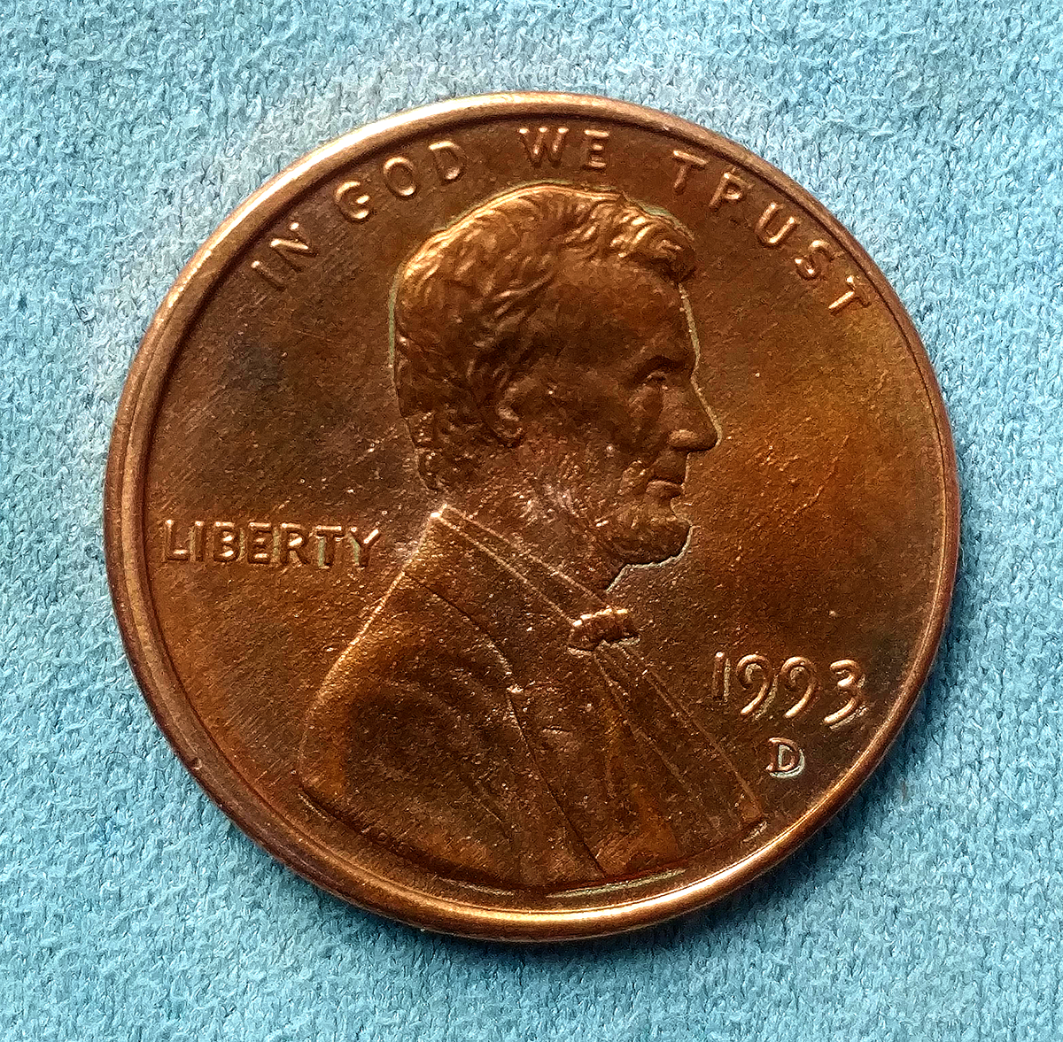 1993 D Penny body date and mint outline obverse.png