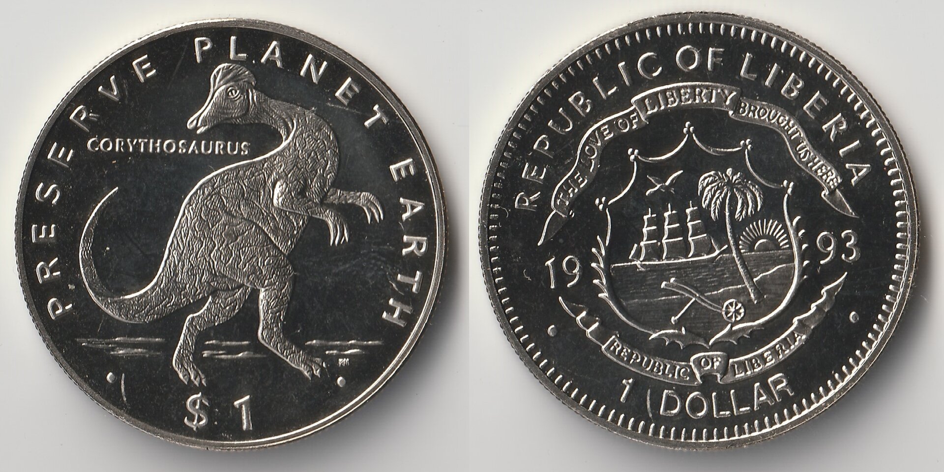 1993 liberia 1 dollar corythosaurus.jpg