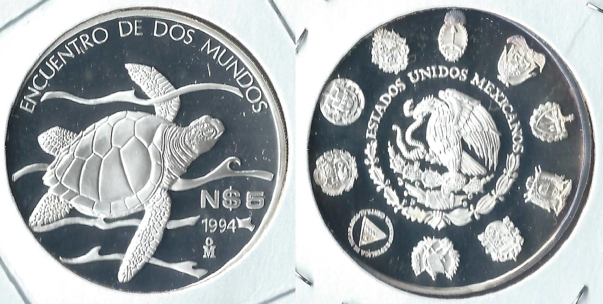 1994 mexico 5 pesos turtle.jpg