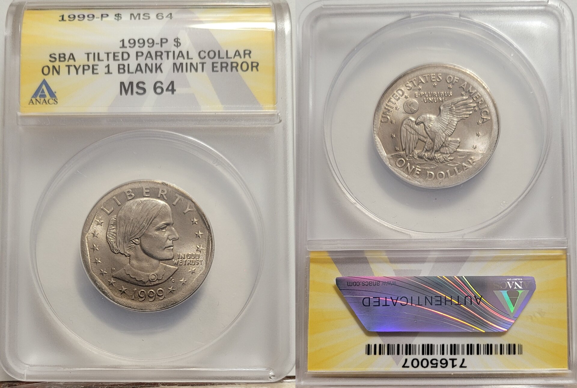 1999-P SBA $ Tilted Partial Collar on Type 1 Blank  A1a.jpg