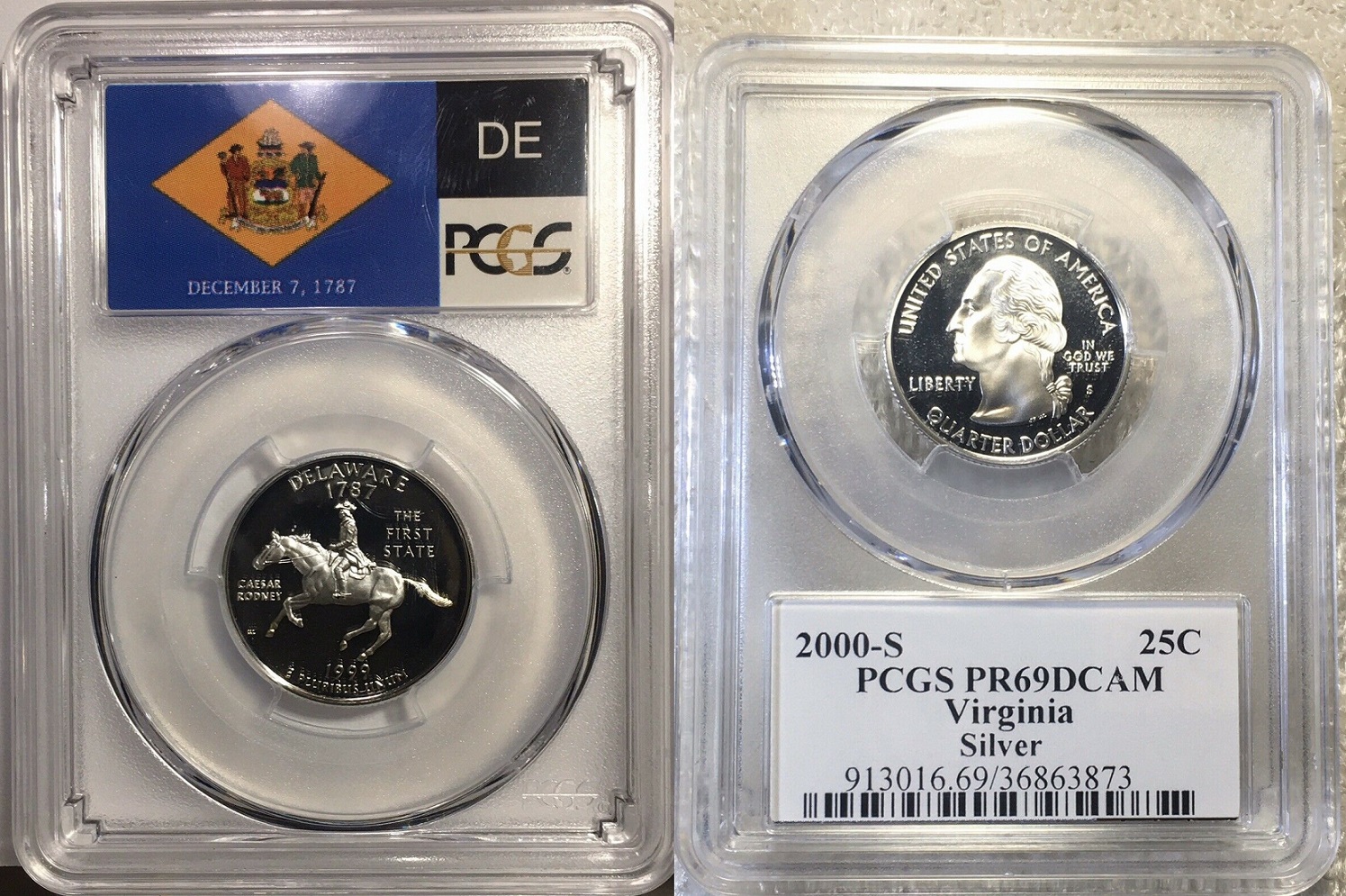 1999-S Delaware Silver State Quarter PCGS Prf-69 DCAM  $20. + $3.  264511467592  coinspotstor o1.jpg