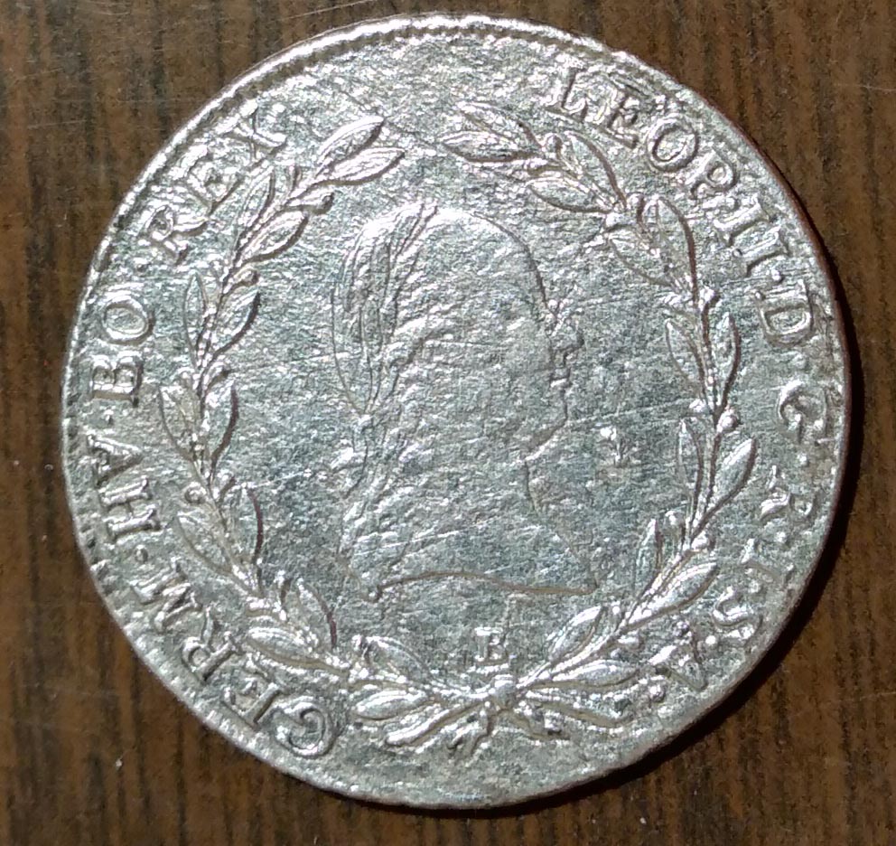 20 Krauzer 1791 B Leopold 2nd Obverse.jpg