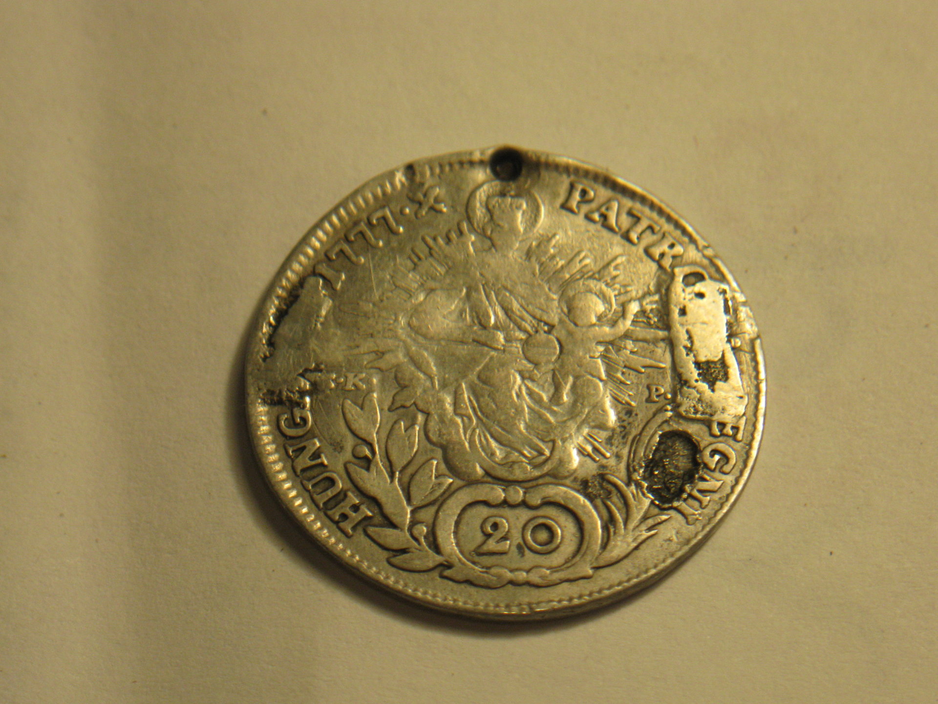 20 kreuzer Maria Tereesa 1777 the last Hapsburg 003.JPG