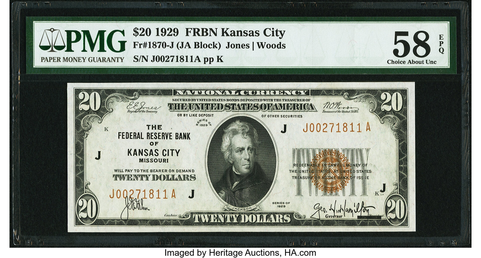 $20 National Bank Note KC PMG58.jpg