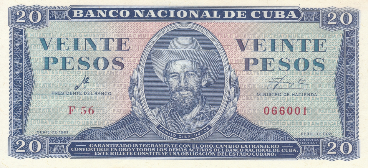 20 pesos series 1961 banconacional de cuba.jpg