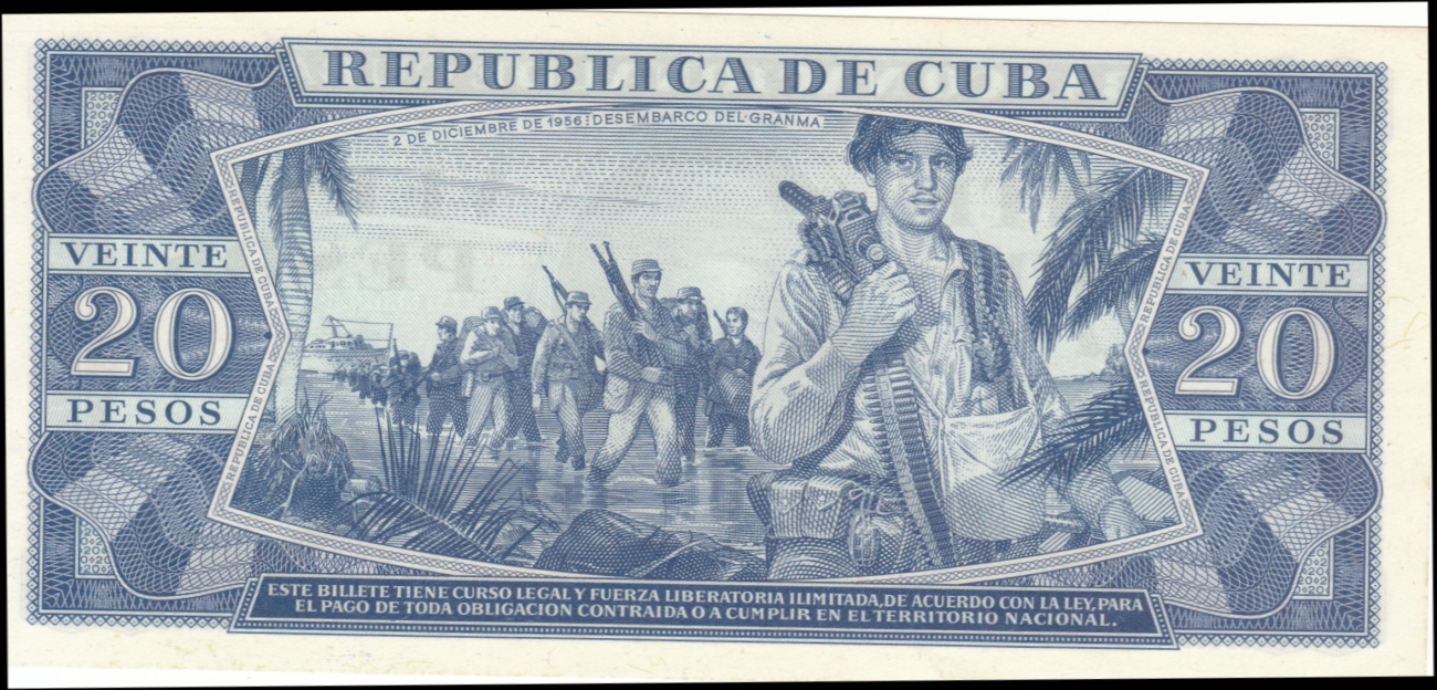 20 pesos series 1961 banconacional de cuba reverse.jpg