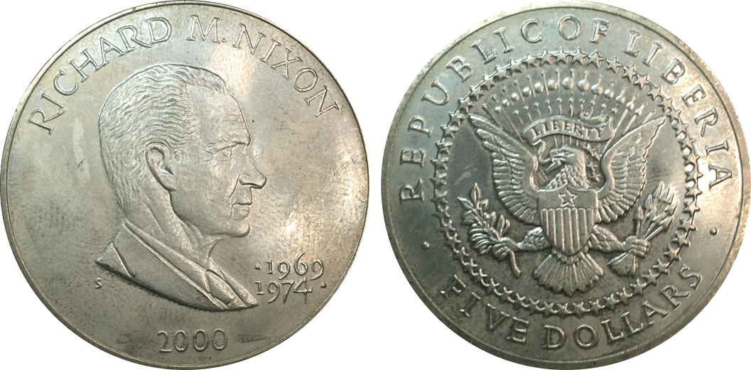 2000 Liberia 5 dollars (Richard Nixon).png