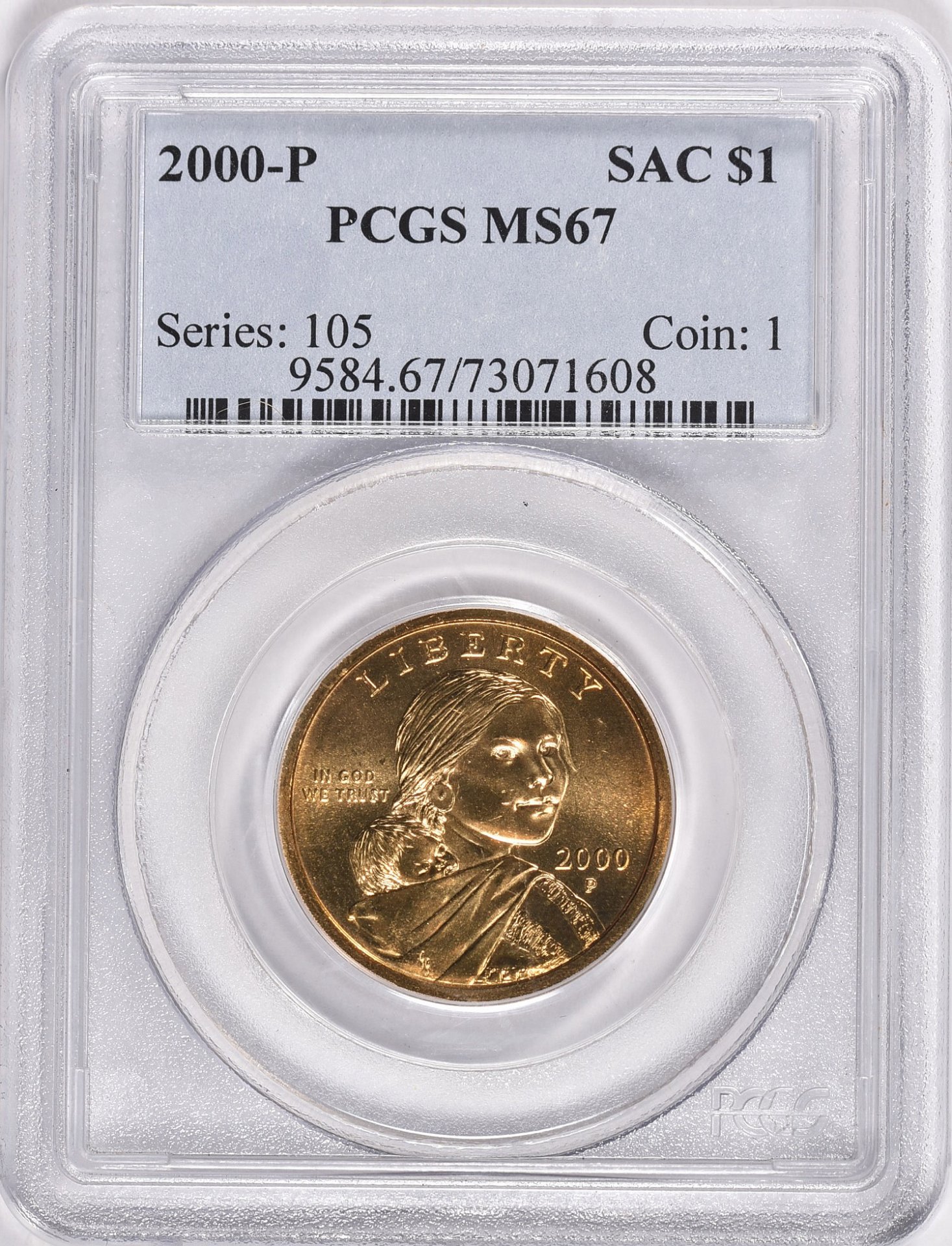 2000-P Sacagawea Dollar PCGS MS-67 73071608 Obv Slab Seller.jpg