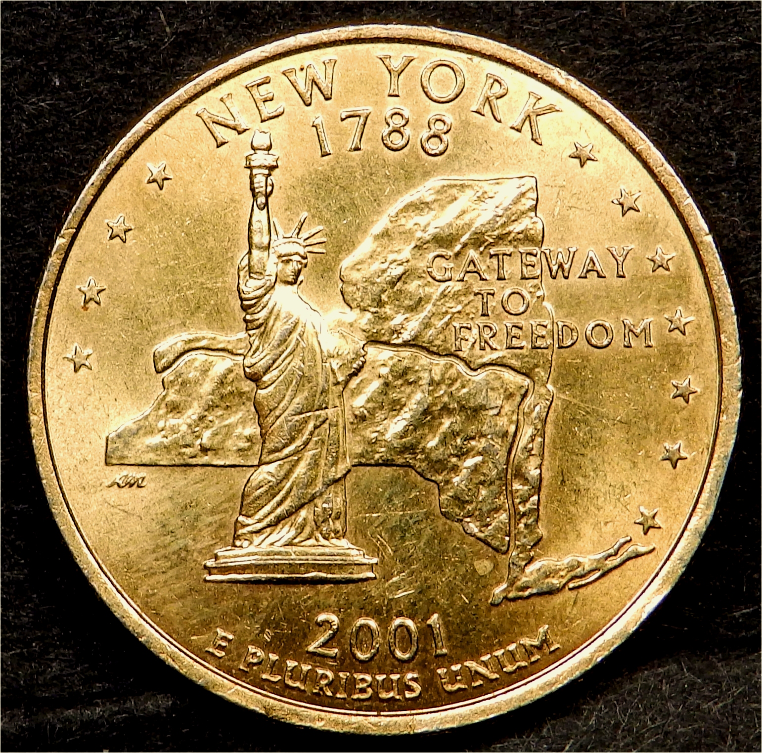 2001 State Quarter, New York, gold,circ rev.jpg