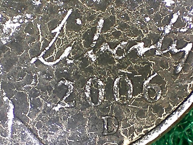 2006 D Nickel Black with Gold Liberty and Date. Obverse.jpg