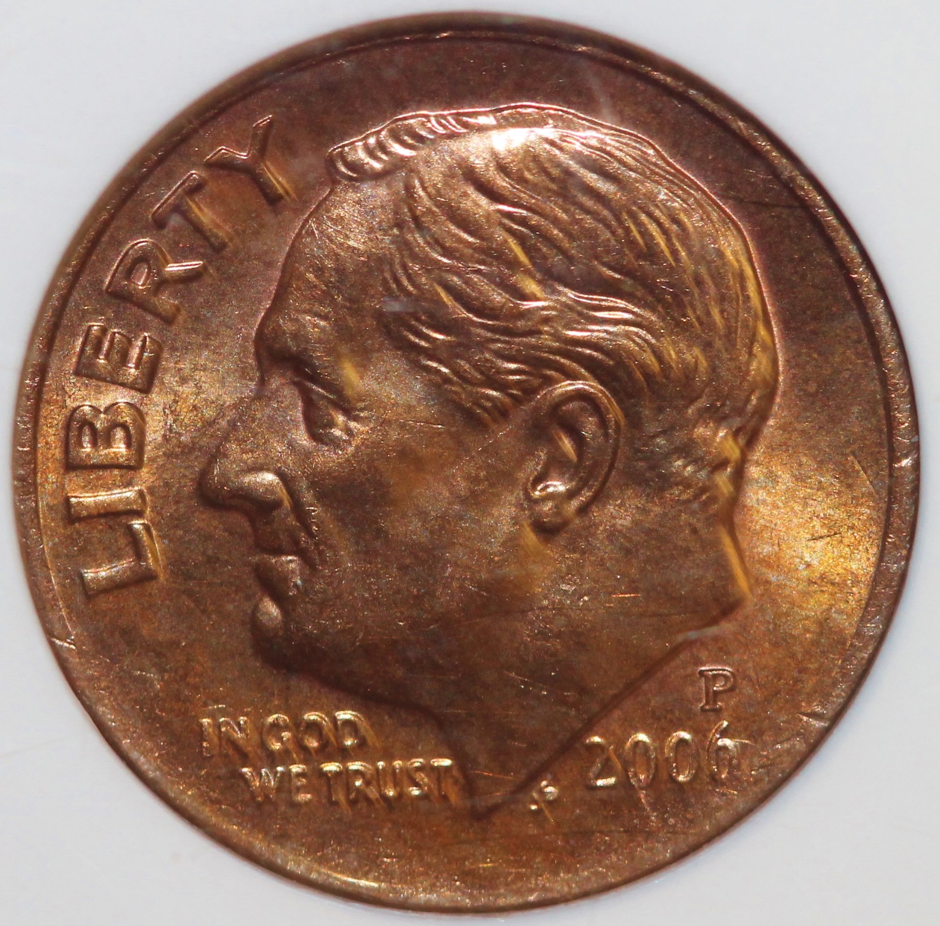 2006 P 10c Roosevelt missing obverse Clad Layer.JPG
