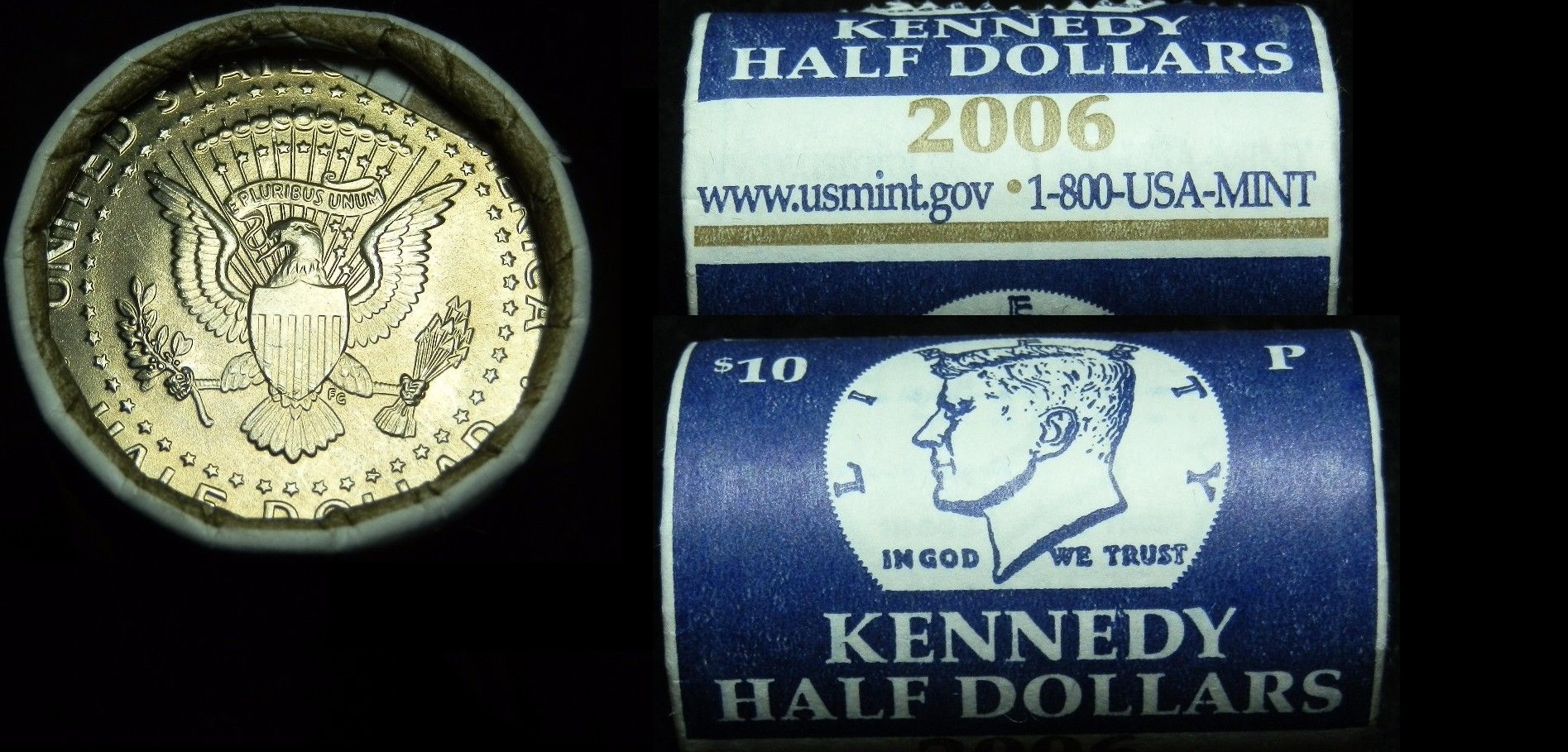 2006 P Kennedy Half Dollar Roll (20 total Bu in Mint.jpg
