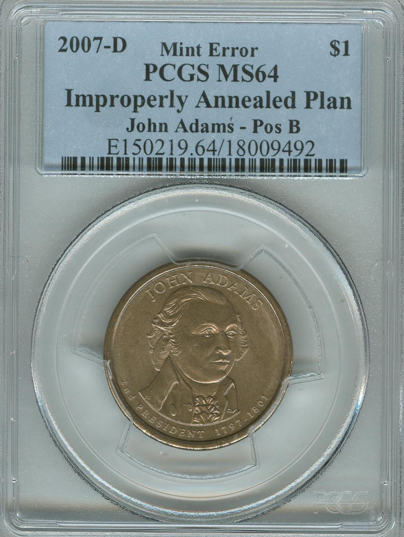 2007-D Adams Sintered Pos B 18009492 PCGS MS64 Slab Obv.jpg