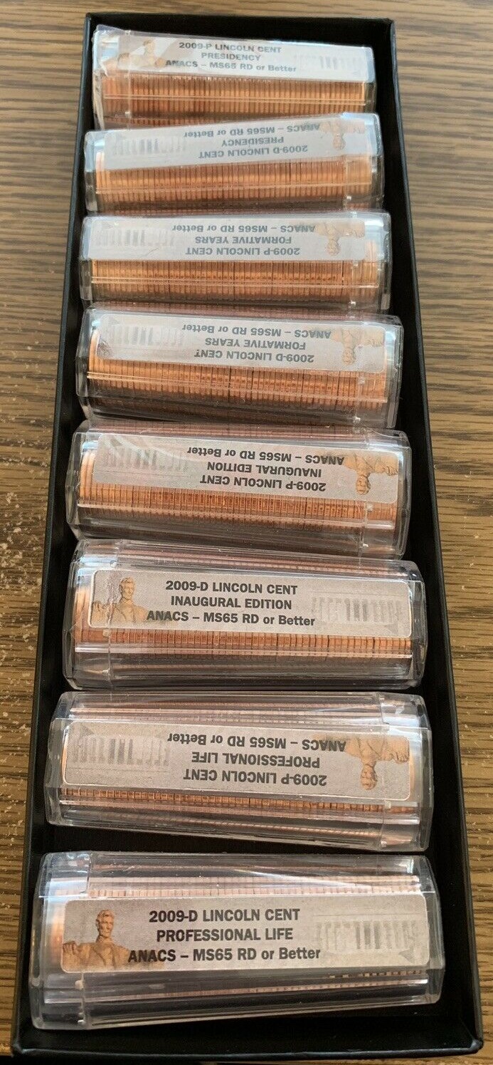 2009 P & D Lincoln Bicentennial Cent  8-Roll ANACS Ms-65 Red.jpg