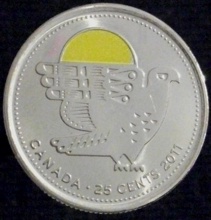 2011 Canada 25 Cents - Falcon (Yellow Sun).JPG