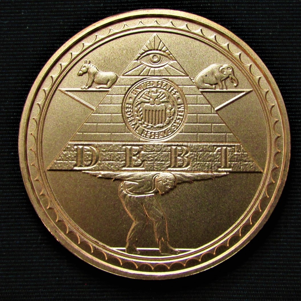 2011 Hard Times - Debt Pyramid - Flying Pigs Monkeys - obverse.JPG