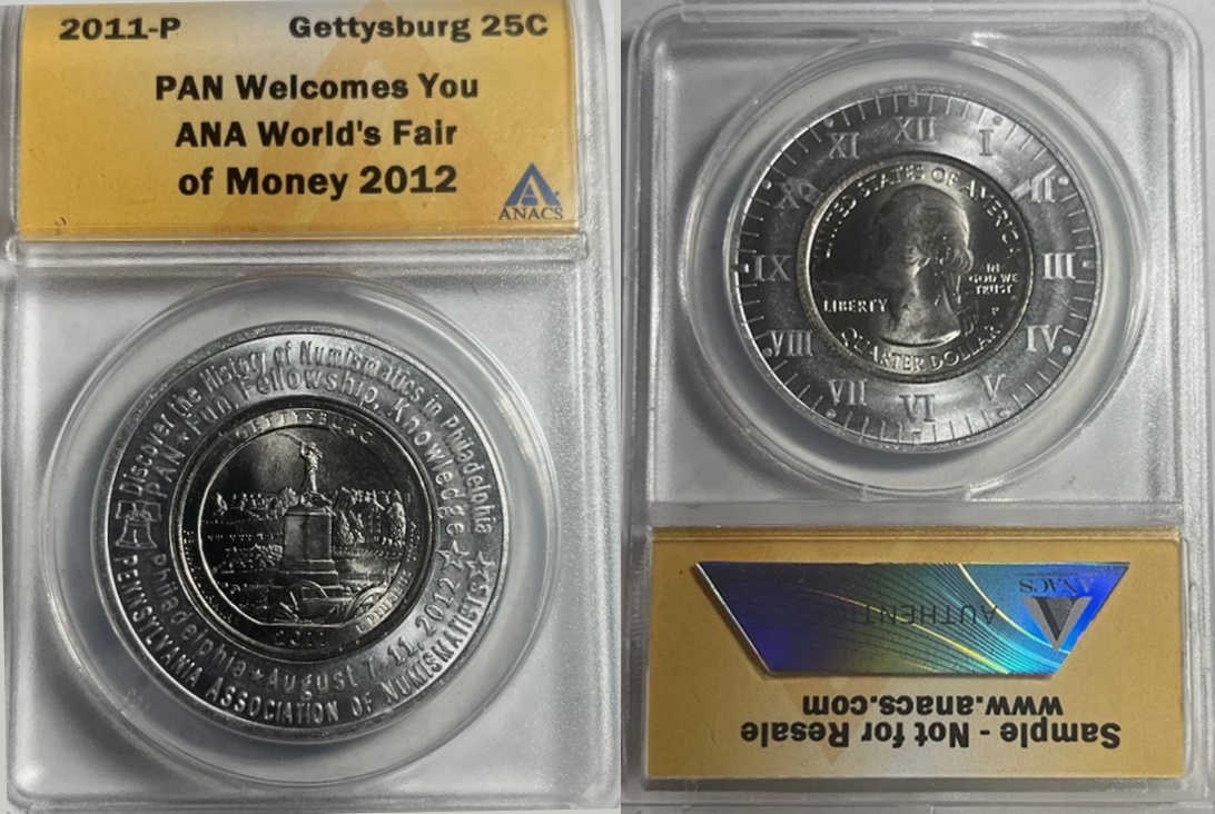 2011-P QUARTER ANACS GRADED SAMPLE SLAB PAN WELCOMES YOU TO THE ANA WFOM 2012 a-horz.jpg