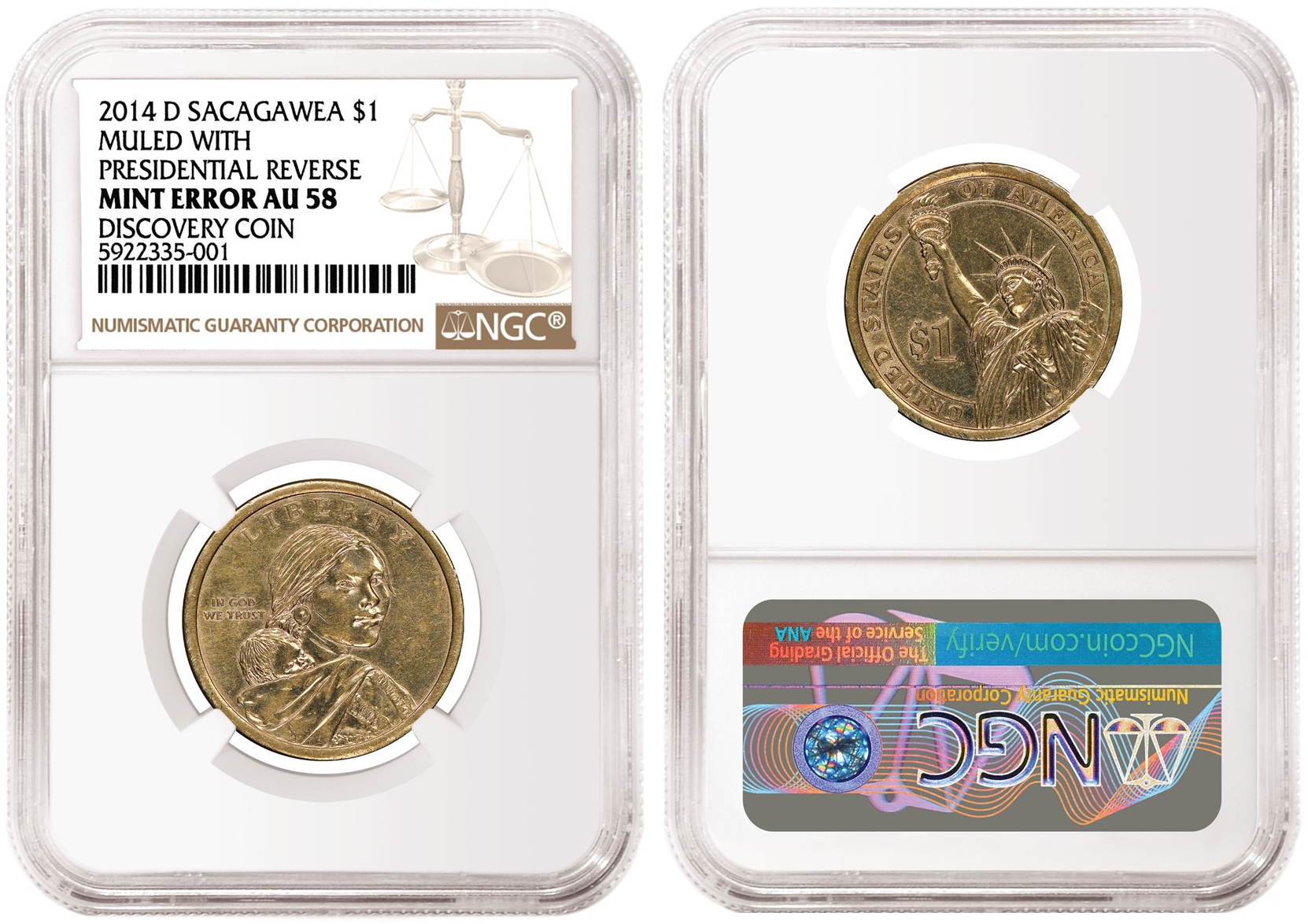 2014 Sacagawea Mule NGC Slab.jpg