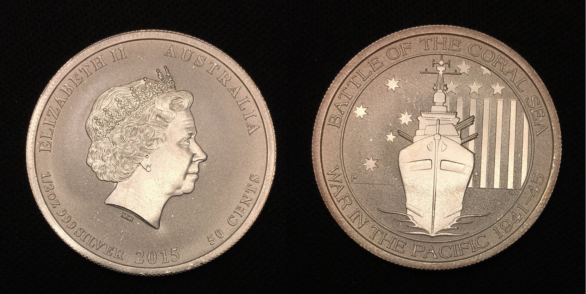 2015 50 Cents Half Oz Silver Battle of the Coral Sea 2 Combined.jpg