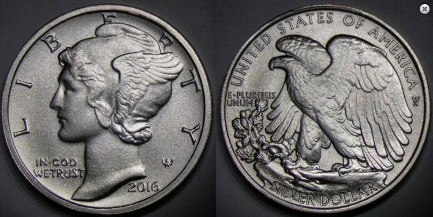 2016 W Winged Liberty Head over strike on 40 silver Eisenhower Dollar.png