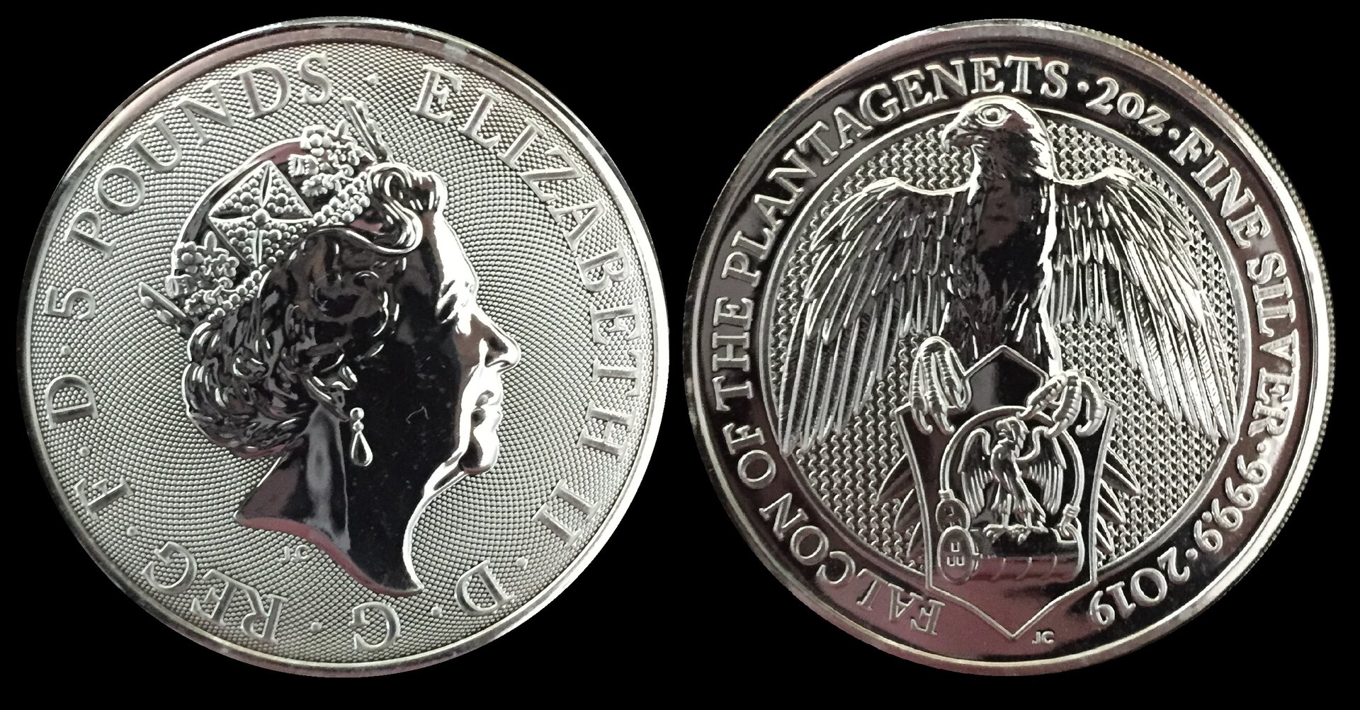 2019 Queen's Beasts Falcon of the Plantagenets 2oz Ag.jpg