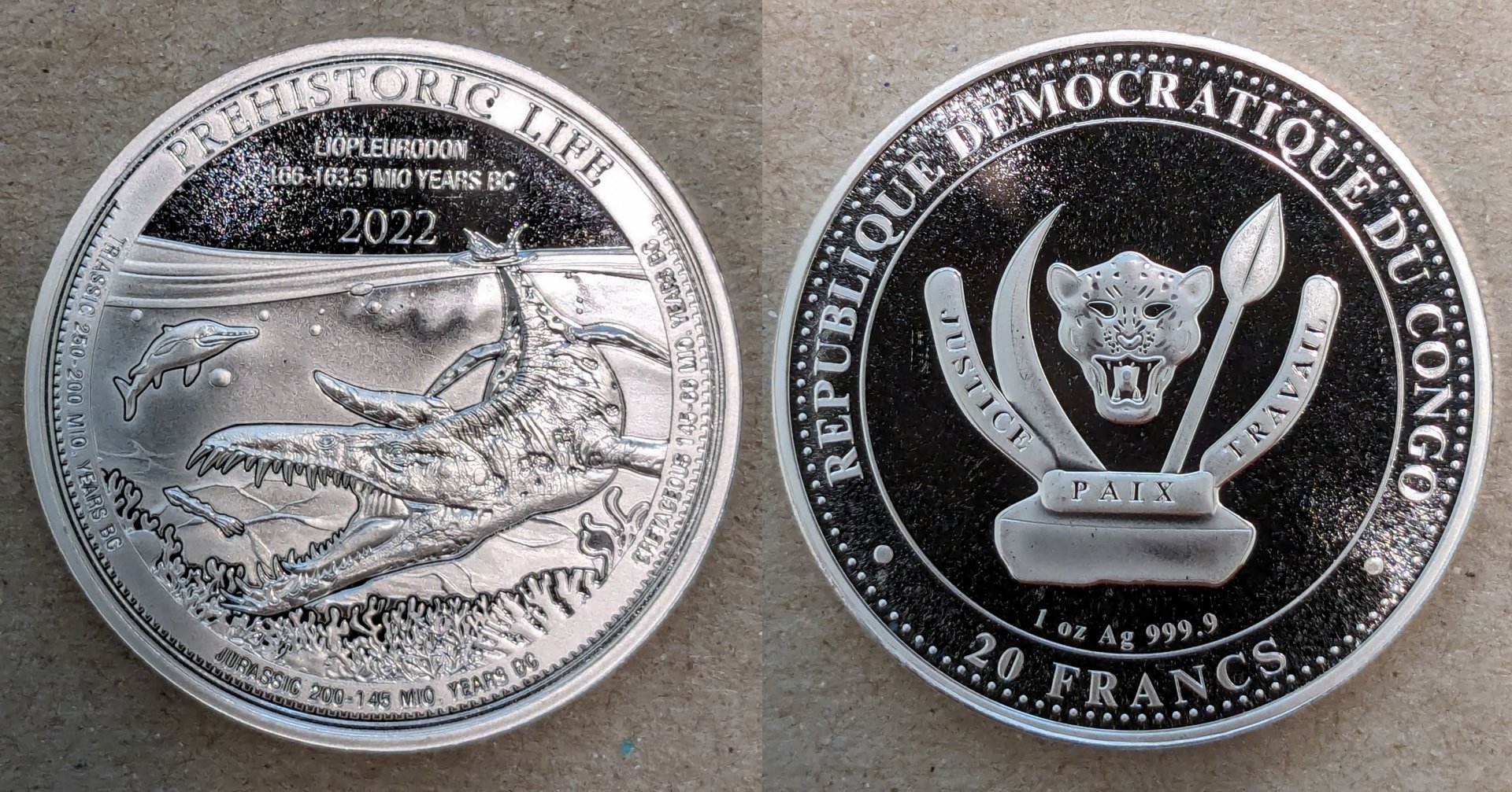 2022 congo 20 francs liopleurodon.jpg