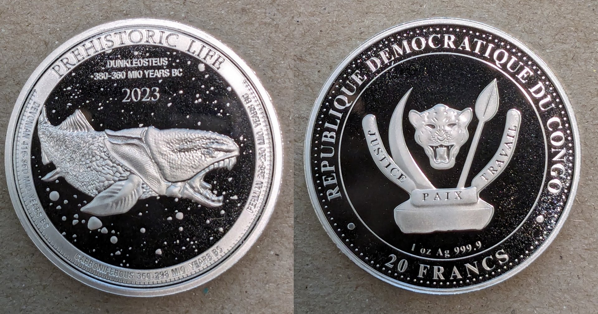 2023 congo 20 francs dunkleosteus.jpg