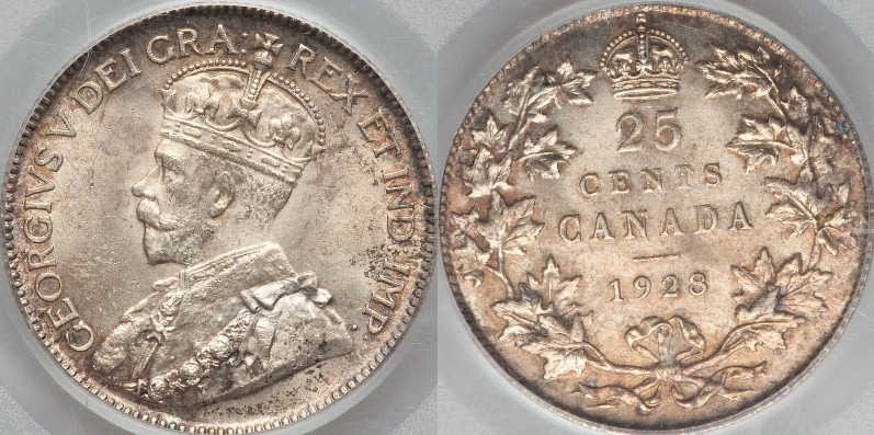25c Canada 1928 MS64 PCGS-1687 Both.jpg
