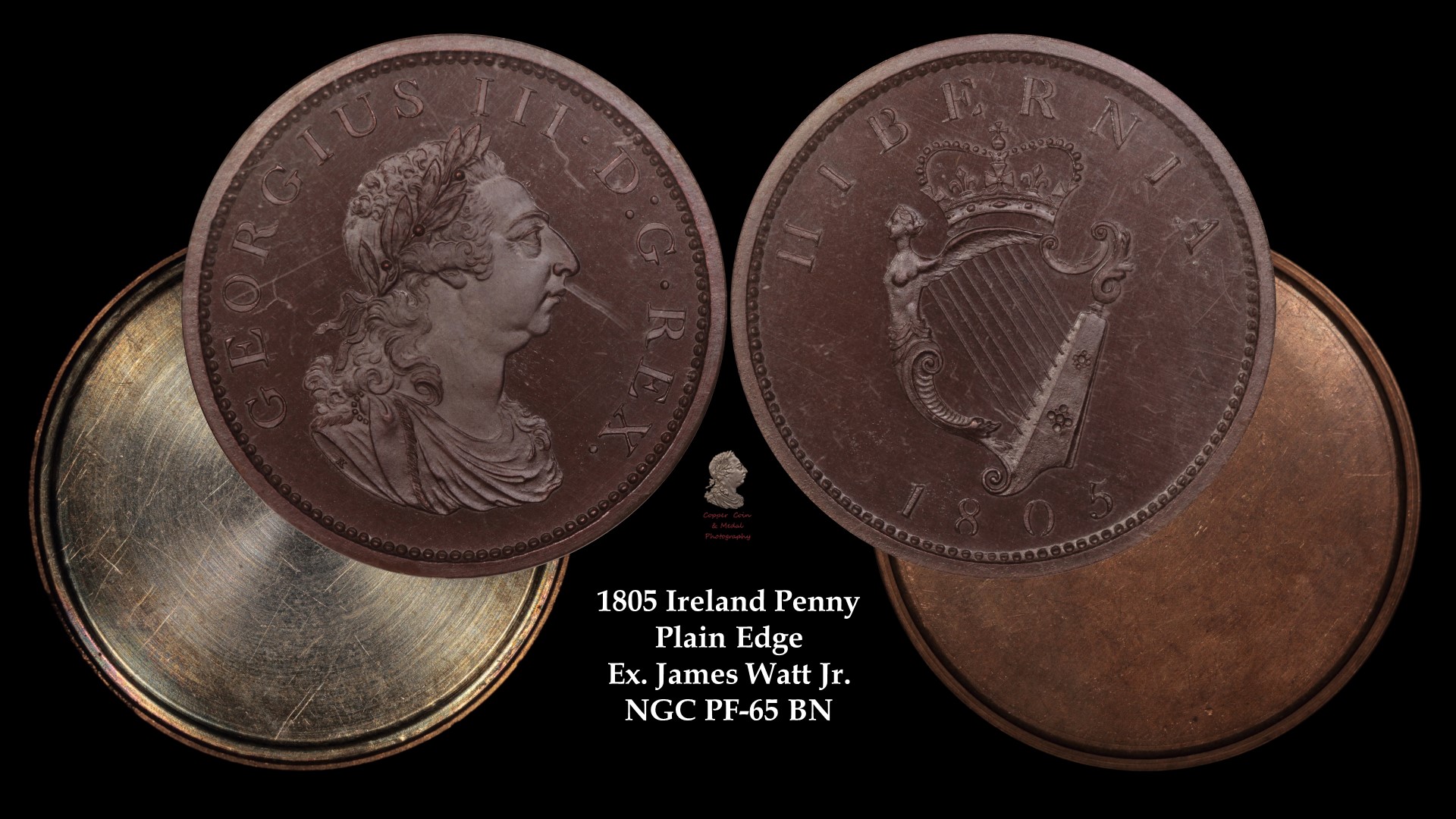 26. 1805 Ireland Penny Ex. Watt with shells NGC PF-65 BN.jpg