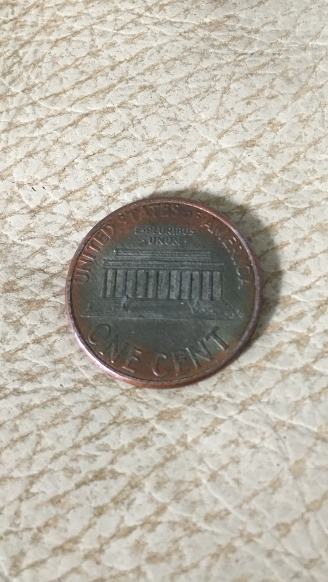 1996 D Penny with copper plating removed | Coin Talk