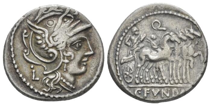 326.1     C. Fundanius Marius Triumphator Denarius (101 BC).jpg