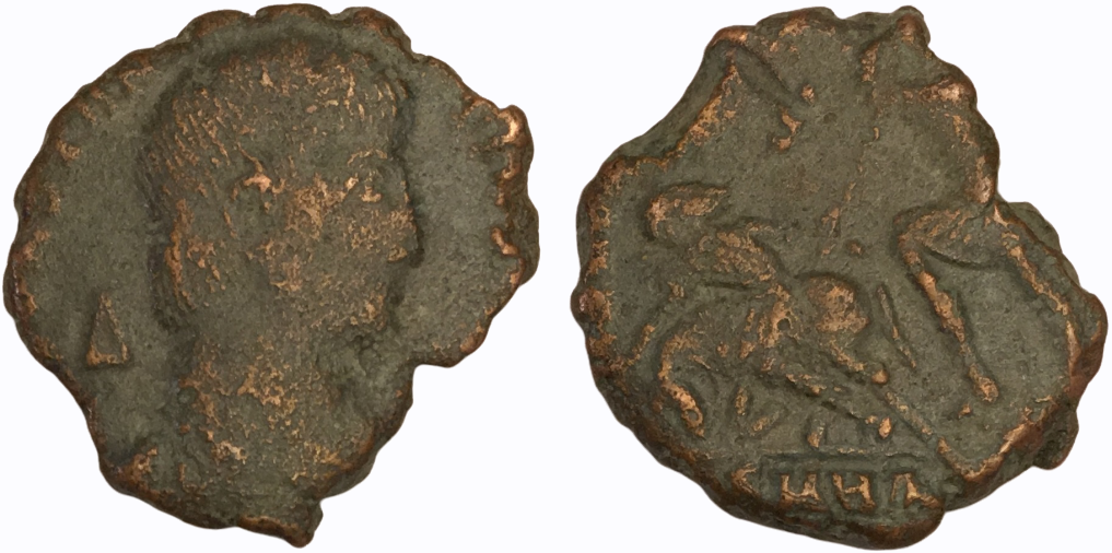 352-353 CE AE Follis Constantius Gallus Heraclea Mint RIC VIII Heraclea 89 3.51g.png