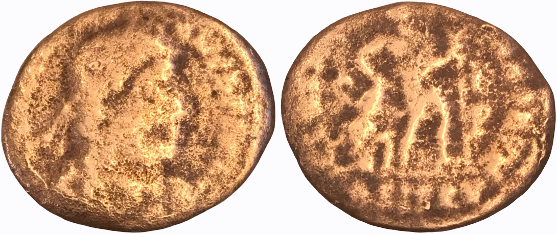 367-375 CE AE3 Valentinian I Siscia Mint RIC IX 14a type xxvii(a) 1.68g.png