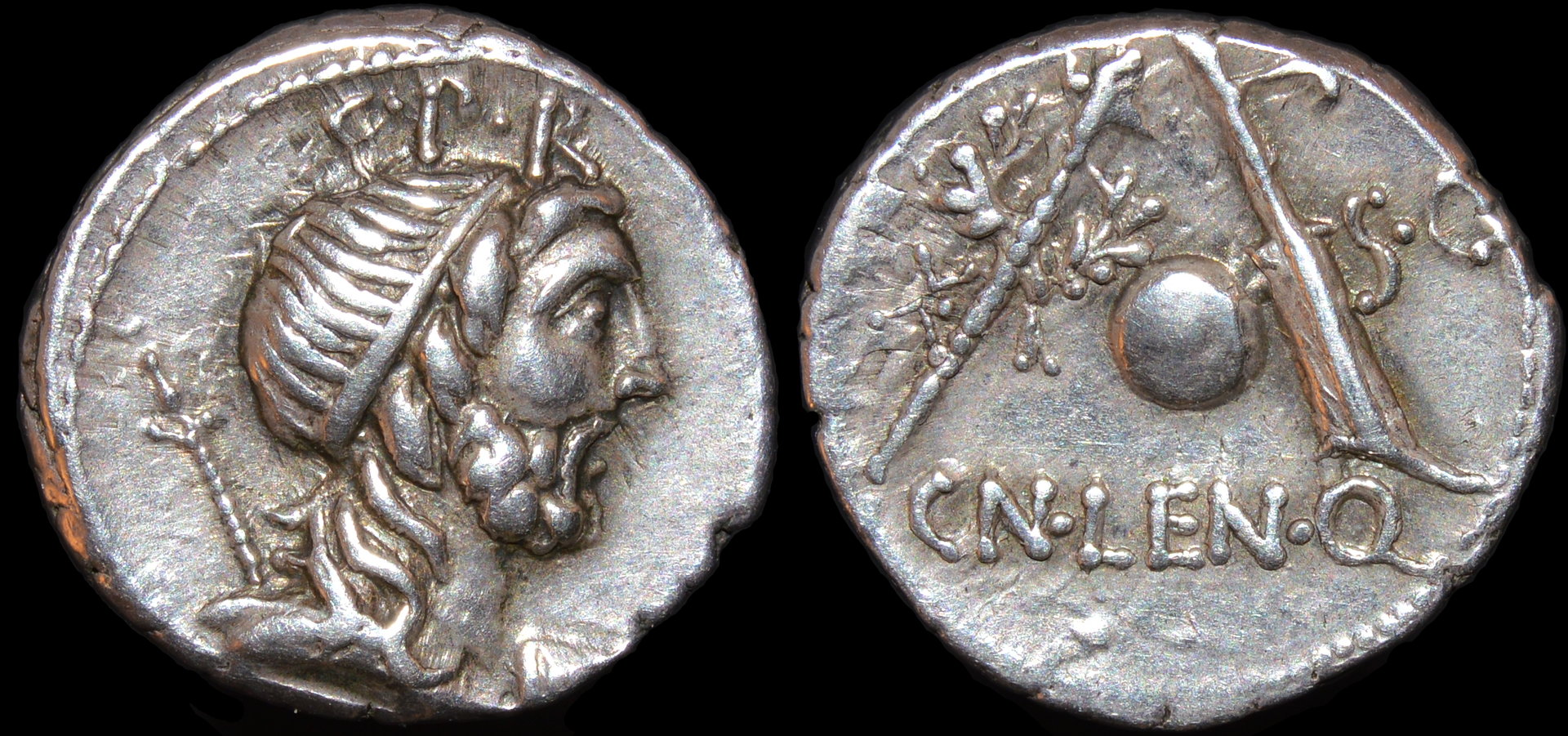 AR Republican denarius of Cn. Cornelius Lentulus Marcellinus | Coin Talk