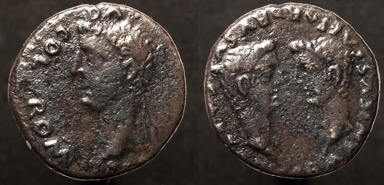3b nr 011 Tiberius Germanicus en Drusus AE 26 Romula RPC 74.jpg