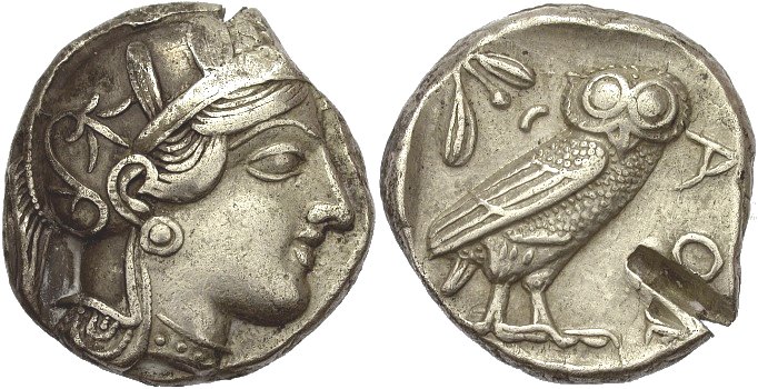 449-413BC  old style Tetradrachm Owl.jpg