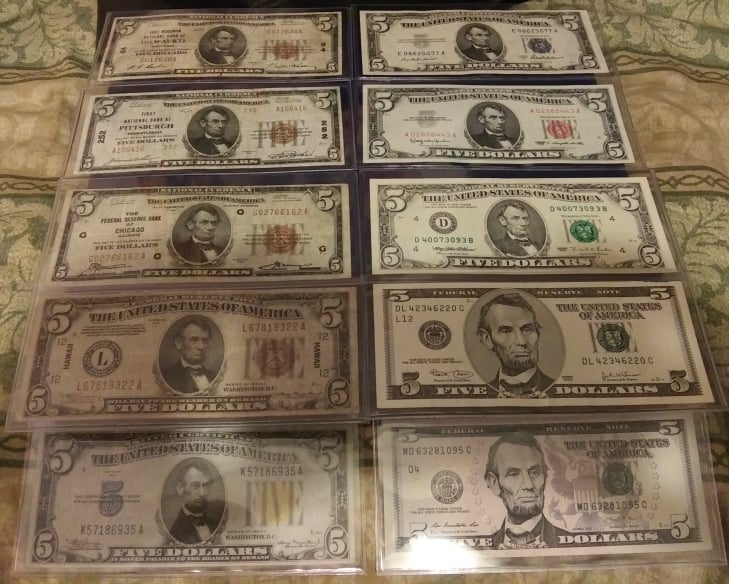 5 Dollar Denomination Set, 10 Bills.jpg